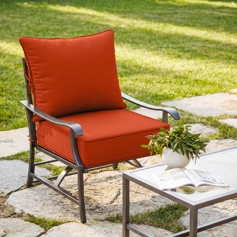 Wynee 24"W X 24"D Outdoor Cushions 6.5'' Deep Seating Cushion Set Indoor and Outdoor Seat / Back Cushion, Only Cushions
