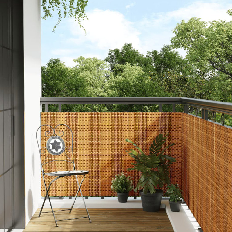 Catrenia Polyethylene Balcony Privacy Screen, 600cm W x 100cm D, Light brown