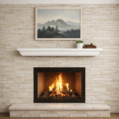 Colton Floating Wood Fireplace Mantel Shelf 60 in. - Crafted from Pine Wood - Traditional Design