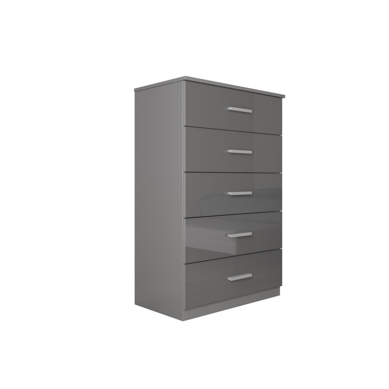 Commode pour homme 5 tiroirs l 36 po Ameeliah, Gris mat