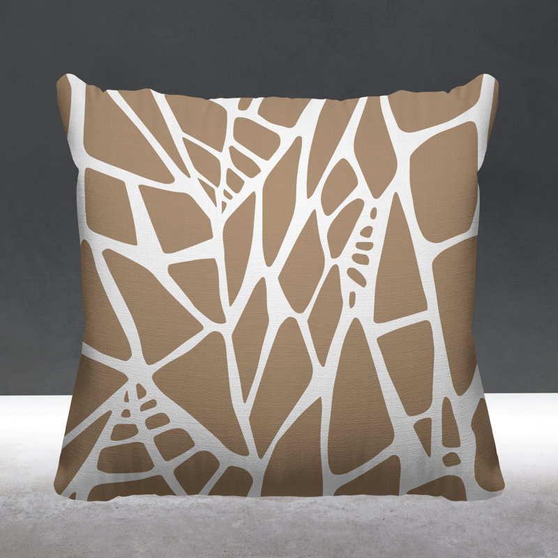 Coussin intérieur / extérieur Rodman Tribal Abstract, L 17 po x H 17 po, Beige