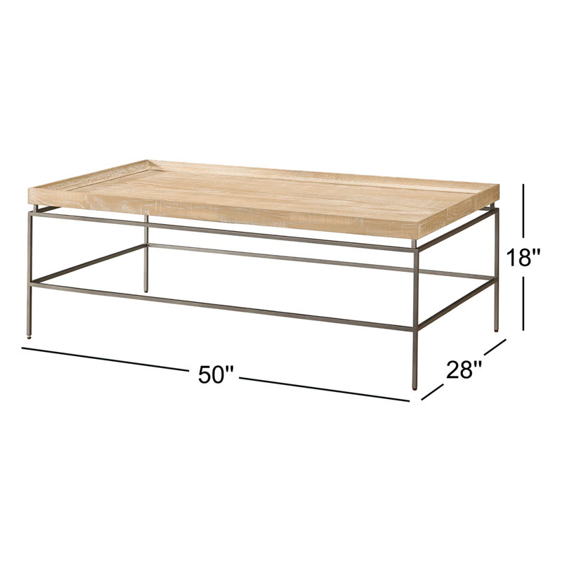 Table basse 4 pieds Bilbrook, Chêne rustique naturel
