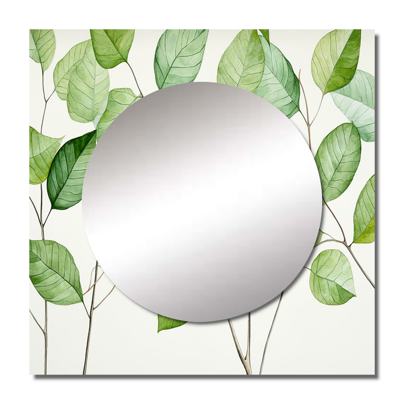 Ahaziah - Art mural miroir carré pour salle de bain, 23 po x 23 po