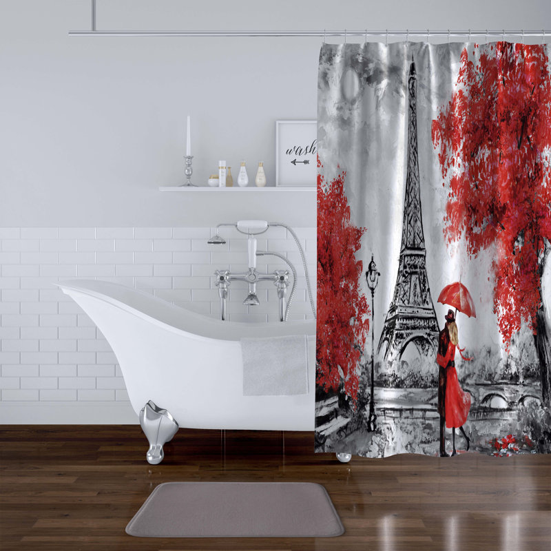 Betsua Floral Shower Curtain, 90" H x 70" W