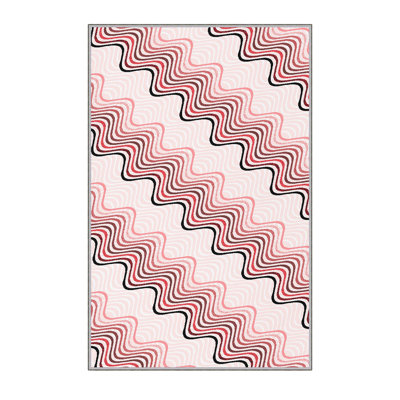 Stylish Woven Carpet, 5.6 x 7.5 Feet, 100% Polyester, 0.3 in Pile Height | Antibacterial, Non-Slip PVC Felt Dot Underside, Machine Washable | 3D Digital Printing, Durable & Easy to Maintain - Perfect for Any Room