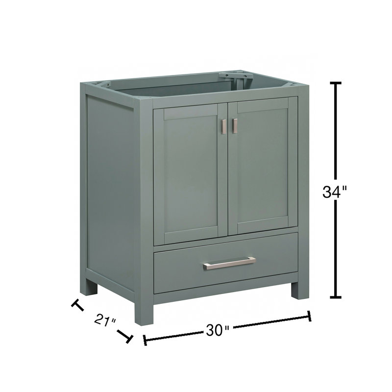 Modero 30'' W Single Bathroom Vanity Base, Smoke Green