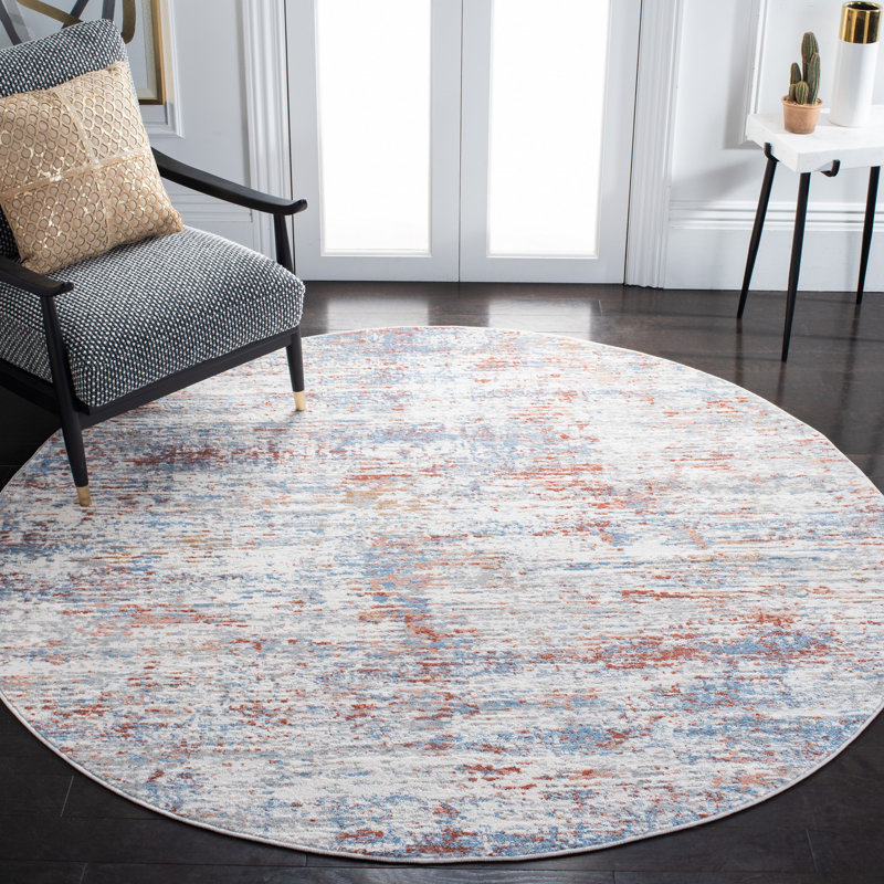 Amelia Cotton Abstract Rug, Square 6'7"