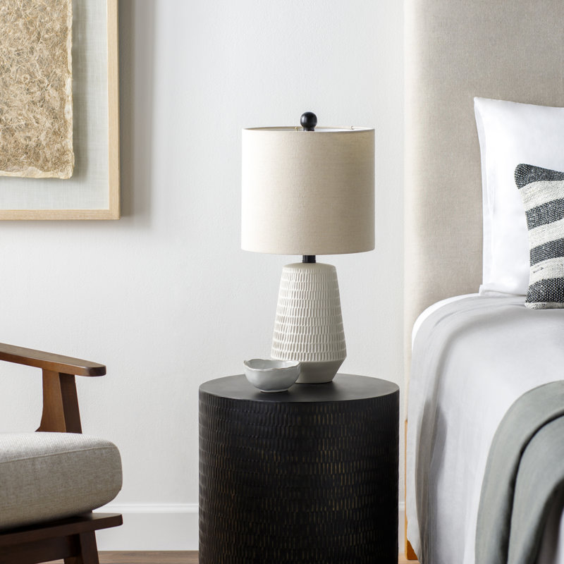 Ashyra Resin Table Lamp, Black, Beige