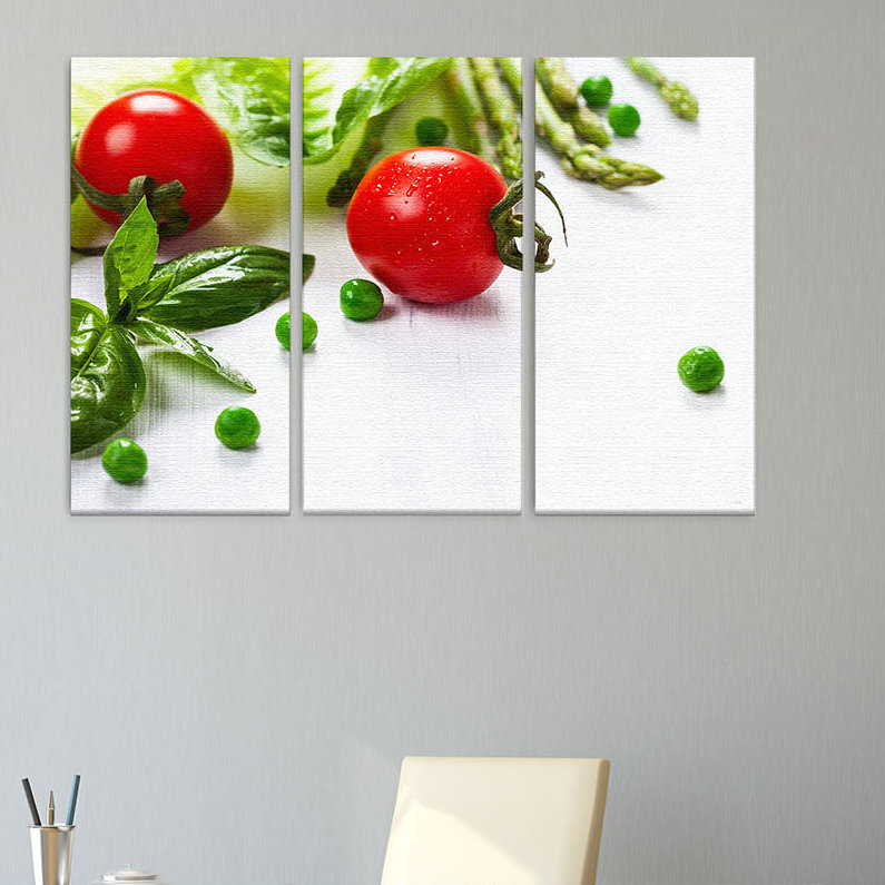 3 Piece Print on Canvas, 80cm L x 120cm W, Cotton blended fabric (350g/m²)