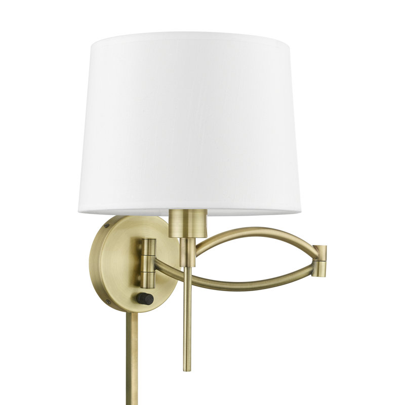 Bras pivotant à 1 lumière à intensité variable Tyonna, Laiton antique