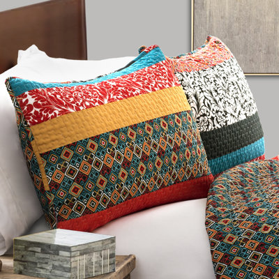Boho Stripe Reversible Coverlet Set