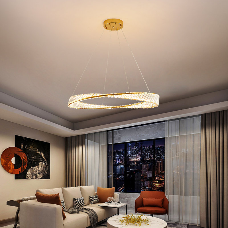 Catoria 1 - Light Gold LED Crystal Pendant