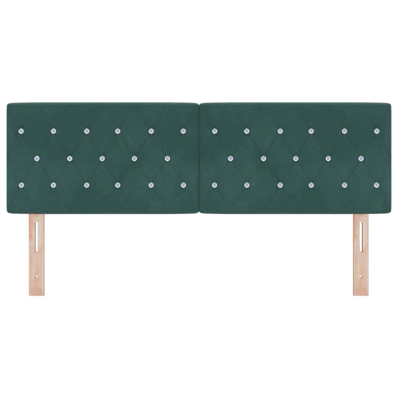  Velvet Headboard Argyle With Headboard Velvet, Dark Green, 88cm H x 160cm W x 7cm D
