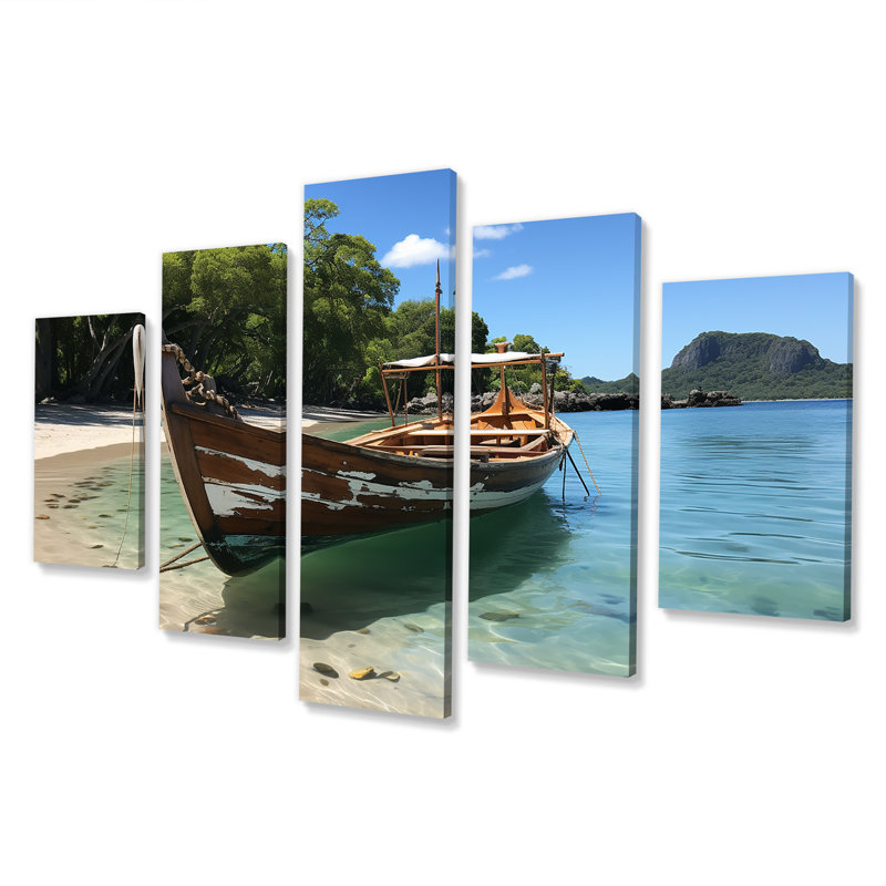  «Krabis Coastal Cradle Tranquil Waters - Coastal Beach Multipanel Wall Art, ensemble