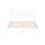 Lit plateforme blanc Mid-Century pleine grandeur, artisanat en bois, pieds fuselés ronds, ensemble de lattes, aucun sommier nécessaire pour les boiseries de la chambre à coucher,