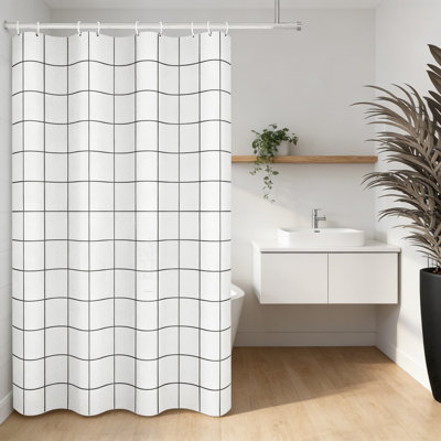 Ensemble de rideau de douche Modern Grid