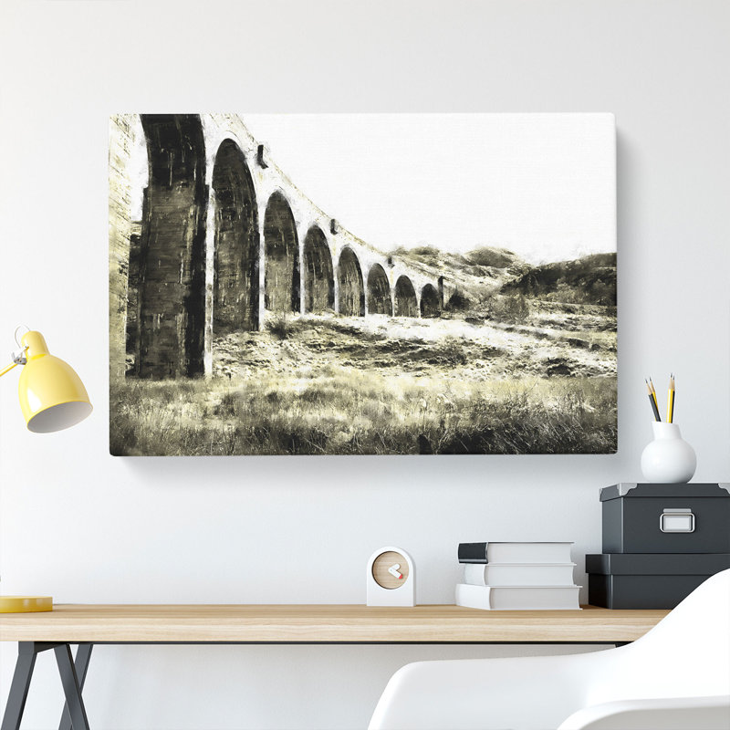 Glenfinnan Viaduct In Scotland Painting - Wrapped Canvas, 40cm H x 60cm W x 4cm D