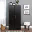 Armoire-penderie de 65 po de hauteur Bucholz, armoire de rangement avec rail de suspension et tablettes pour le salon, la cuisine et la salle de lavage, P 24,5 po x l 32 po x H 65 po, noir-1030462445-960273296