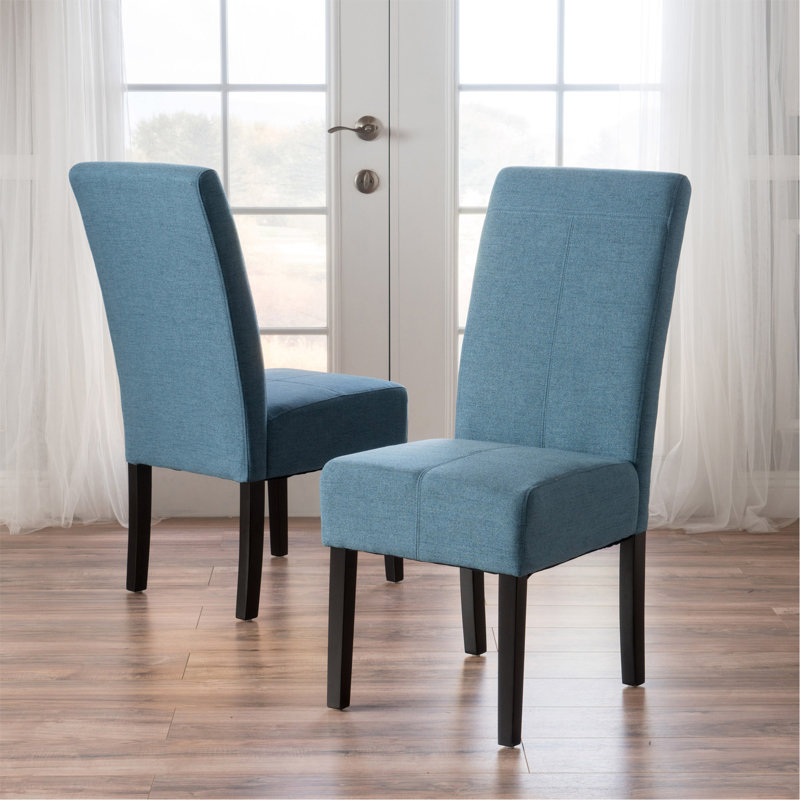 Licha 18.55'' H Faux Leather Upholstered Dining Chair, Blue
