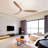 60 Inch Indoor Modern Ceiling Fan With 3 Color Dimmable 6 Speed Remote Control 3 Solid Wood Blade For Living Room-36325157-36325159