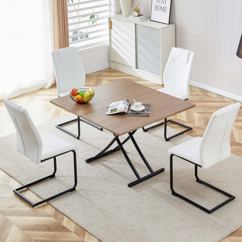 Table basse ajustée avec table d'appoint, Bois naturel délavé