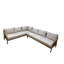 Ensemble modulaire d'extérieur en acacia avec coussins 2 pièces Bowery -83353301