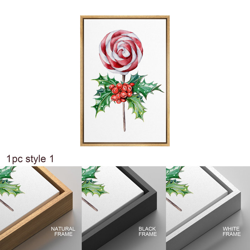 Décoration de Noël, fête de Noël, cadeaux de sucette de Noël, photos de salon moderne, impression numérique sur toile, impression numérique sur toile encadrée