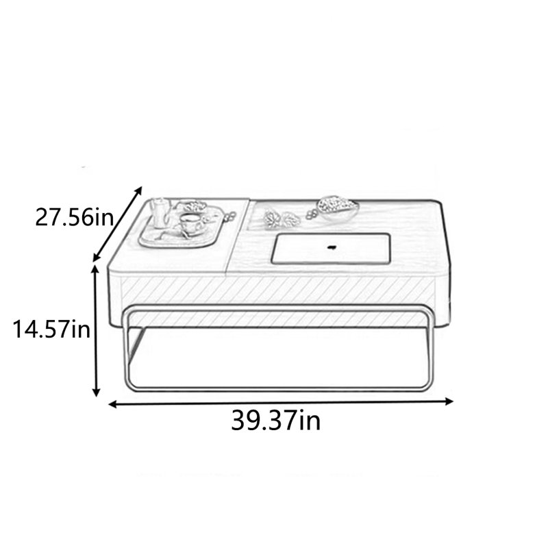 New style multi-functional creative tea table, Brown/White
