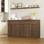 Buffet de 63,1 po avec rangement, grande armoire de rangement avec 2 tiroirs et 4 portes, table basse en bois pour la salle à manger, noyer