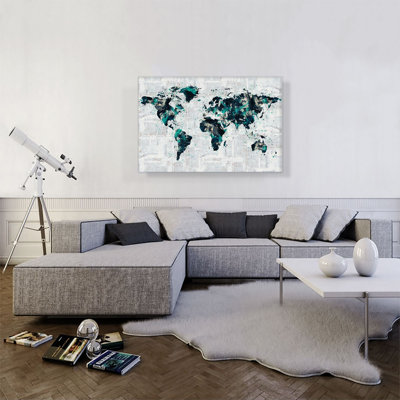 " Green Gray Black World Map "