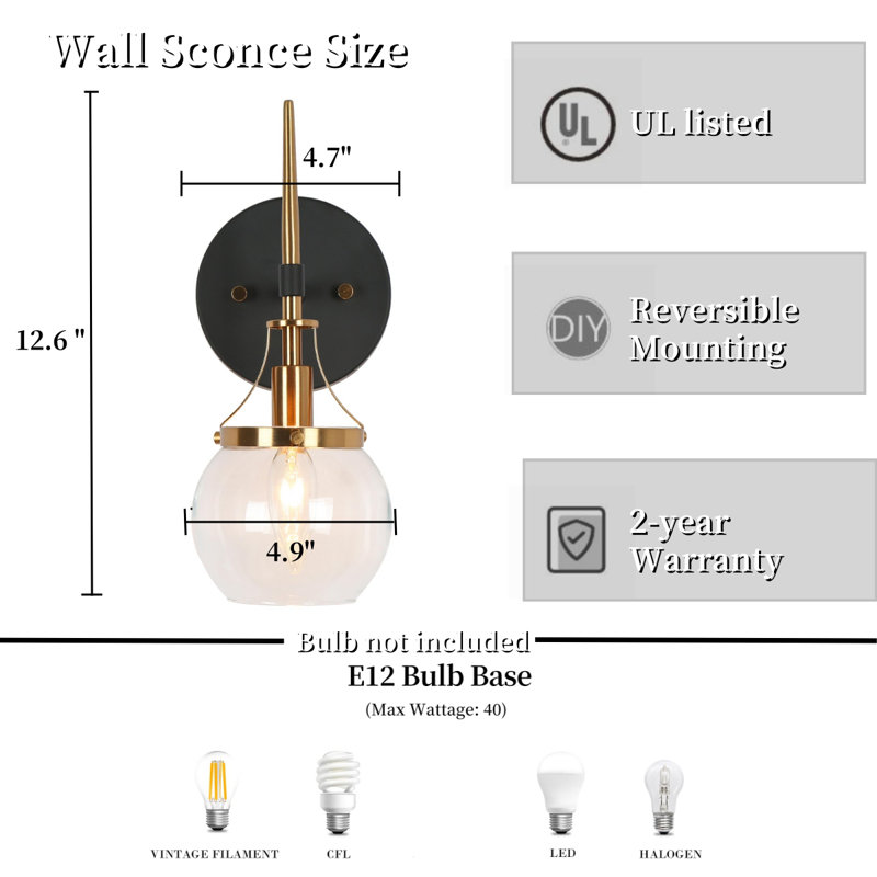 Loram Iron Small  Armed Sconce, Round