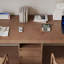 Bureaux rectangulaires en bois massif brun clair-107293676