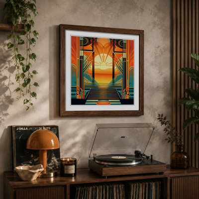 Sunrise Art Deco No.1 - Framed Print