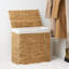 Ludmilla Round Tall Water Hyacinth Woven Wicker 2-Section Laundry Hamper