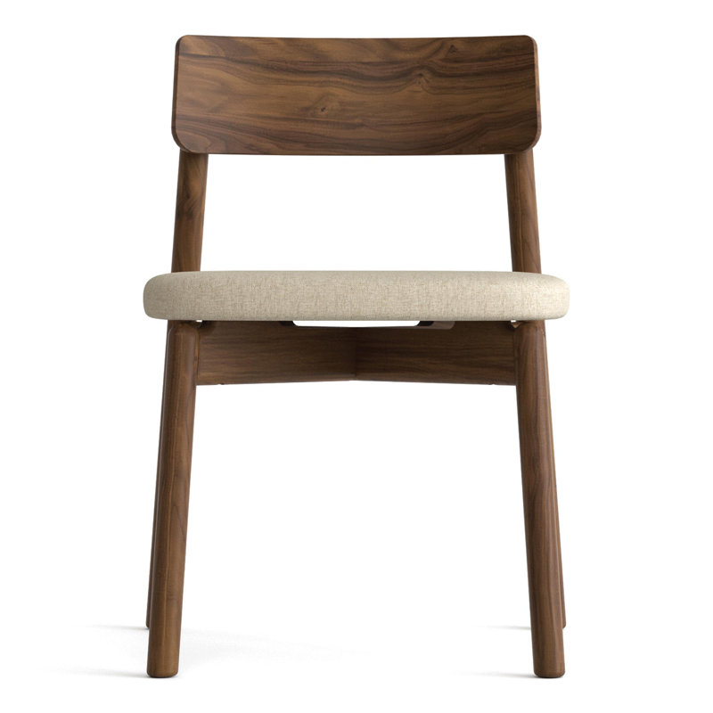 Baton Dining Upholstered Dining Chair, Hemp, Natural Walnut