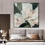 Magnolia blanc moderne, grandes illustrations de peinture florale, très grand encadré, impression d'art mural (assemblage requis-105075769