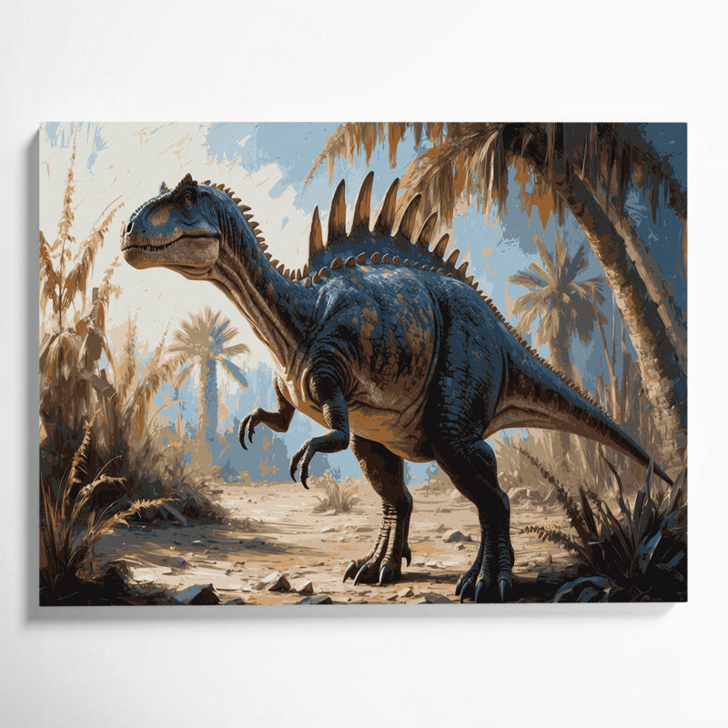 «Dinosaur Amargasaurus», art mural sur toile grise, H 16 po x l 20 po