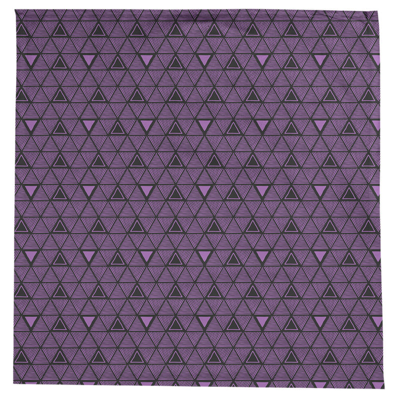 Nappe triangles dessinés à la main classiques, Violet foncé / noir
