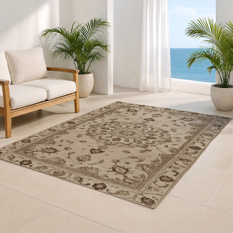 Tapis gris d'intérieur et d'extérieur Tabriz, Rectangulaire 2 pi x 3 pi
