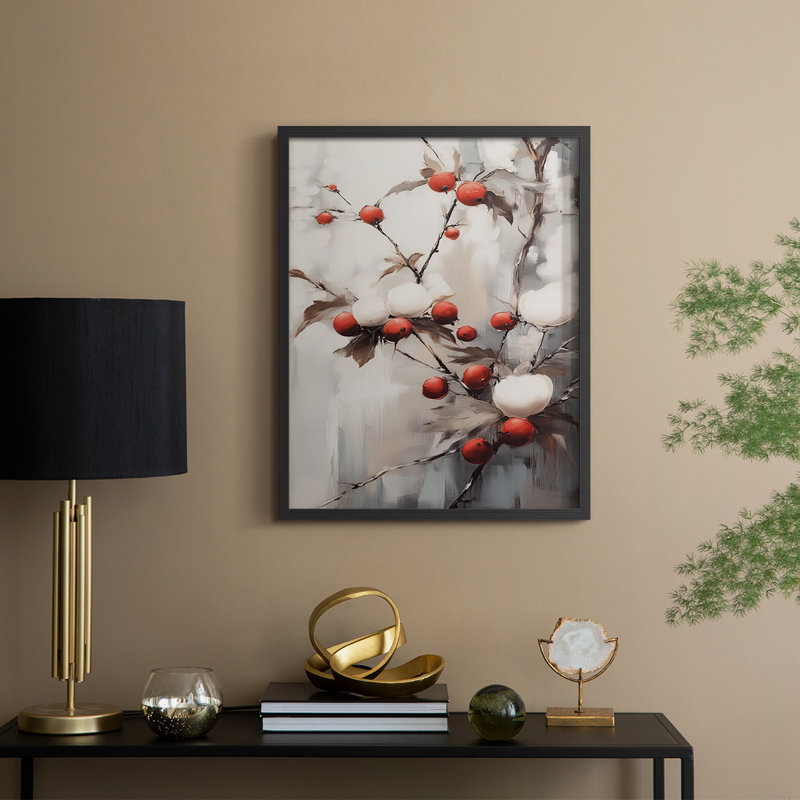 «Christmas Holiday Art», série 2-CDXII, reproduction encadrée - bois massif, H 15 po x l 12 po, Noir, noir, noir, noir