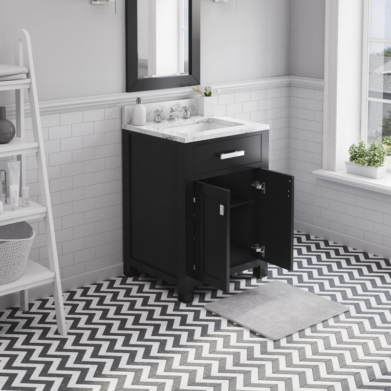 Ensemble de meuble-lavabo simple 24 po Minnetrista, Espresso, Chrome chrome