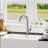 Quest Collection High-Arc Single Handle Kitchen Faucet with 2-Function Pull-Down Spout Sprayer - Brushed Nickel-36865995