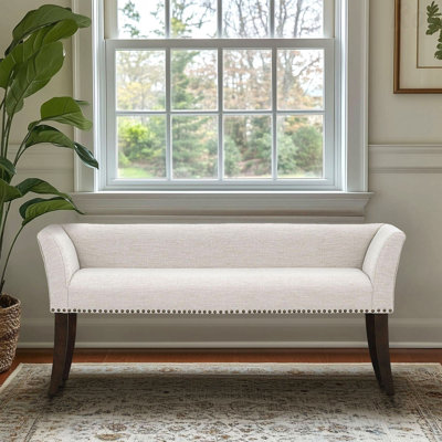Banc rembourré crème