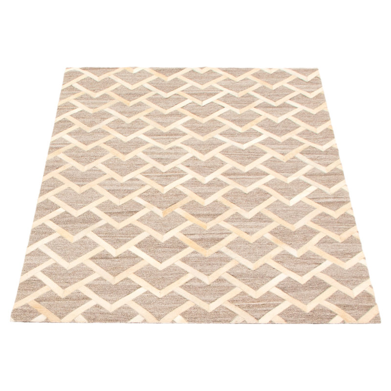 Tapis géométrique en cuir / jute Bandera