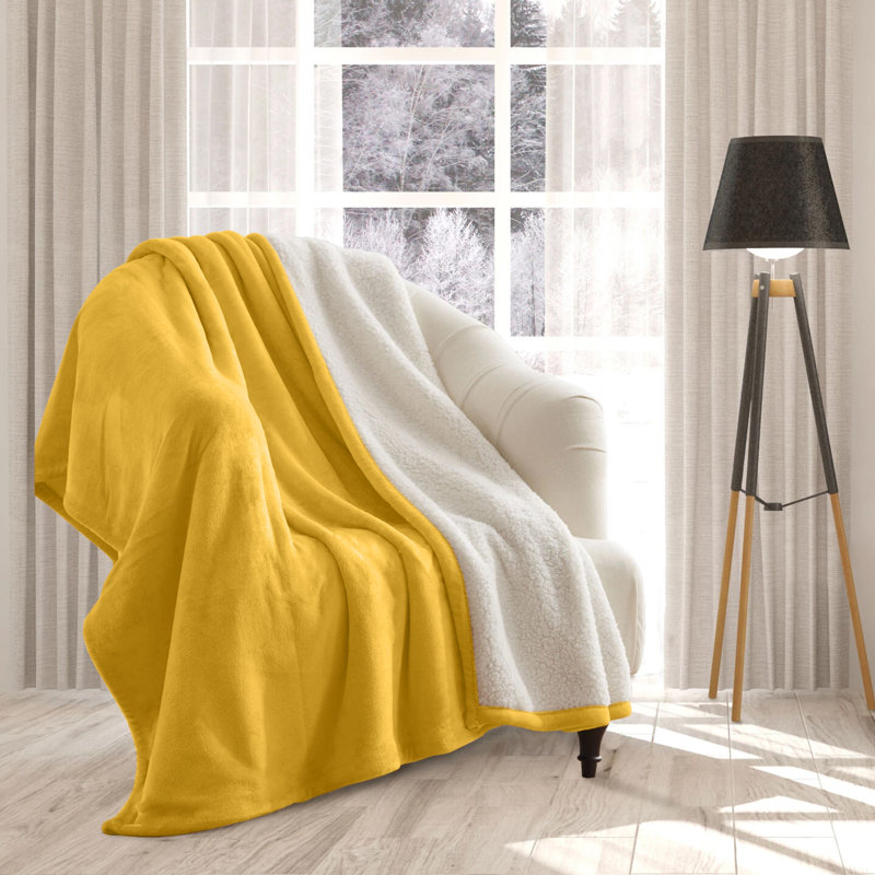 Couverture en molleton ultra doux Sherpa - réversible, chaude et moelleuse - lavable à la machine, Jeté (50 inc. X 60 inc.)