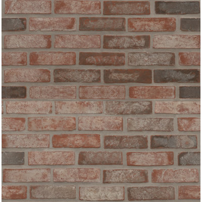 Terabrik 11 in. x 28 in. Matte Textured Clay Brick Mosaic Floor and Wall Tile