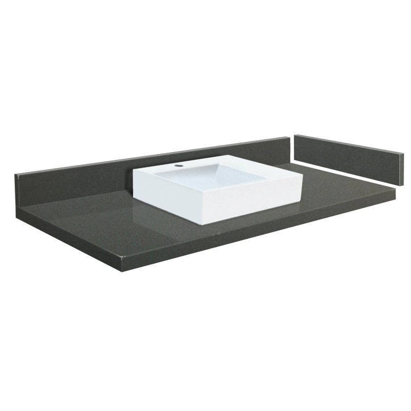 1 comptoir de salle de bain 58,5 po Madison, Gris urbain, Simple