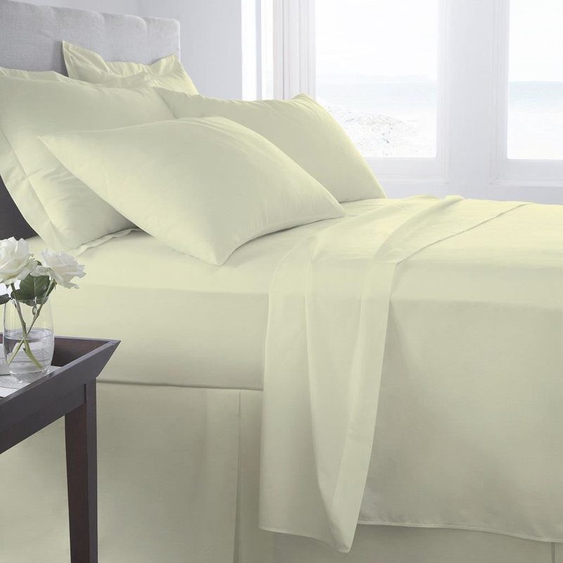 100% Cotton Flatweave Flat Sheet, Super King (6'), Cream