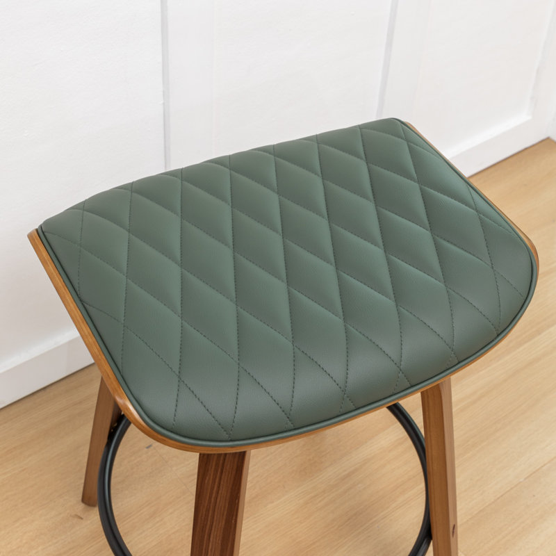 Tabourets de bar pivotants en similicuir Gerald, Vert, Tabouret de bar (siège d'une hauteur de 30,12 po)