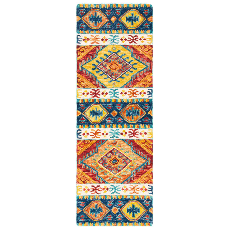 Vahakn Hand Tufted Wool Southwestern Rug, Runner 2'3" x 8'